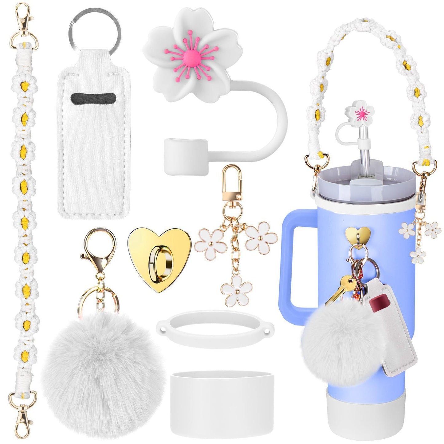 Trinkflaschen Set mit Schlüsselbund und Anhängern