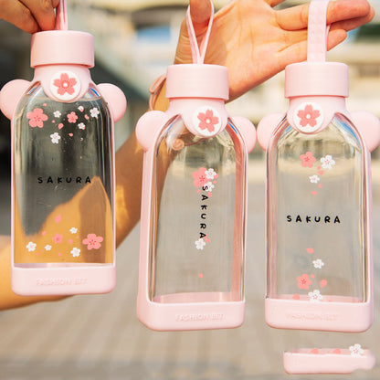 Hitzebeständige Glas Trinkflasche für Kinder