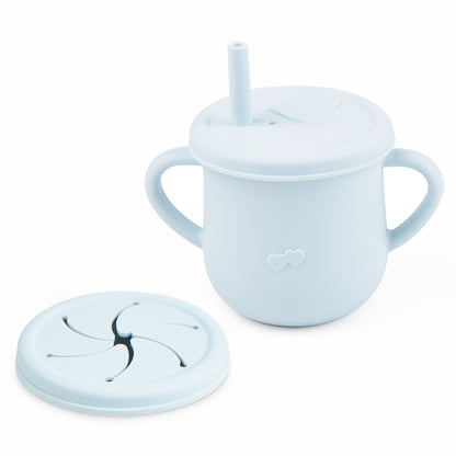 Snack- und Trinkbecher mit zwei verschiedenen Aufsätzen