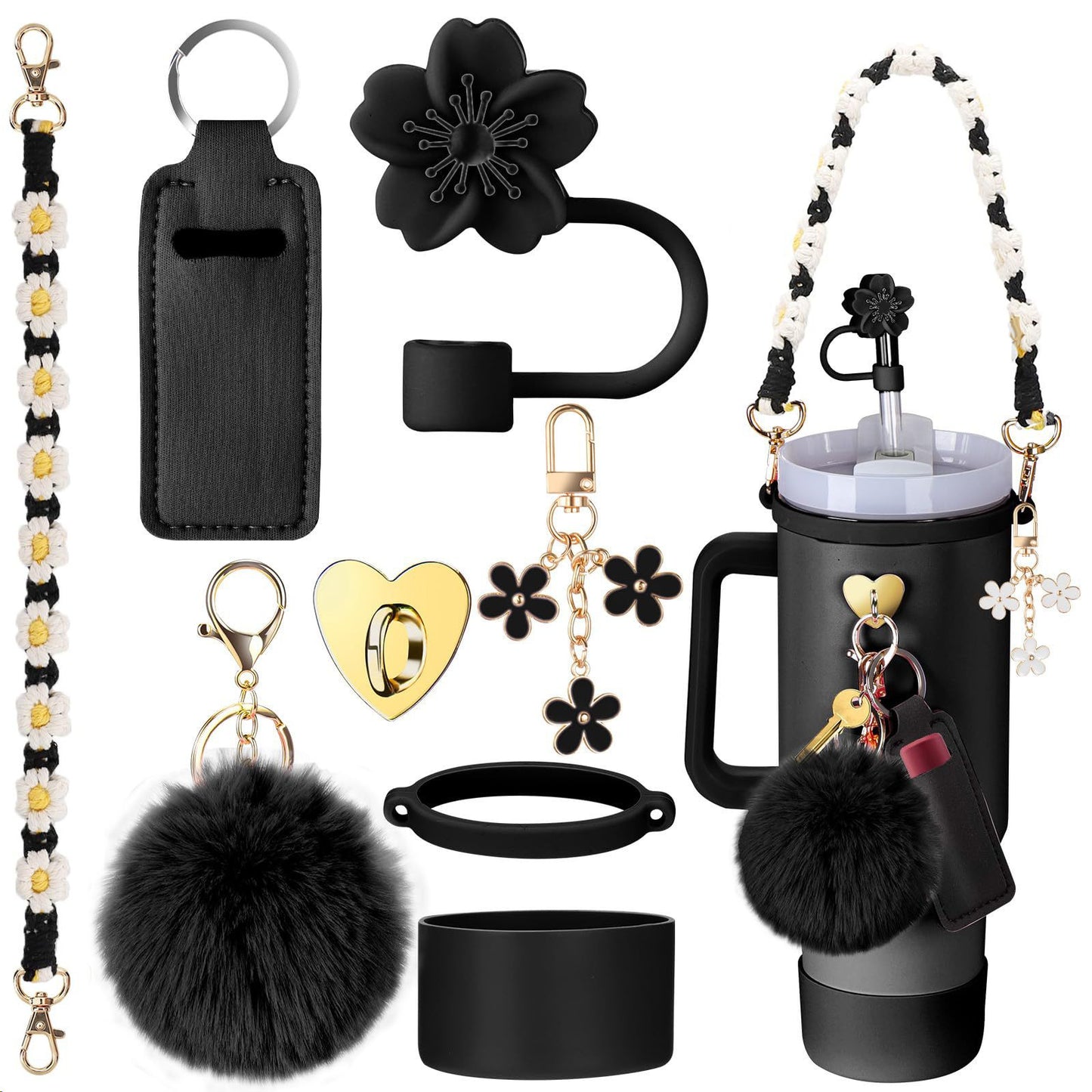 Trinkflaschen Set mit Schlüsselbund und Anhängern