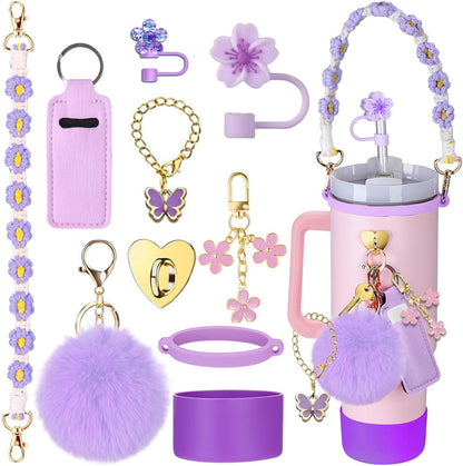 Trinkflaschen Set mit Schlüsselbund und Anhängern